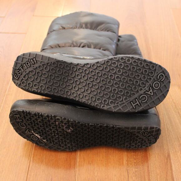 Coach Polina Moon Snow Boot Black Nylon Silver Hardware 7 - Picture 5 of 7